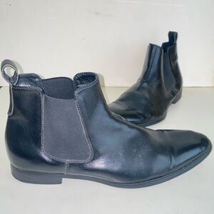 Black Leather Chelsea Boots by Blaq